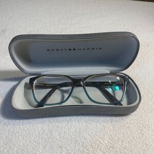 Scott Harris Europa SH-352 Full Rim Brown Blue 54-15-142 With Case